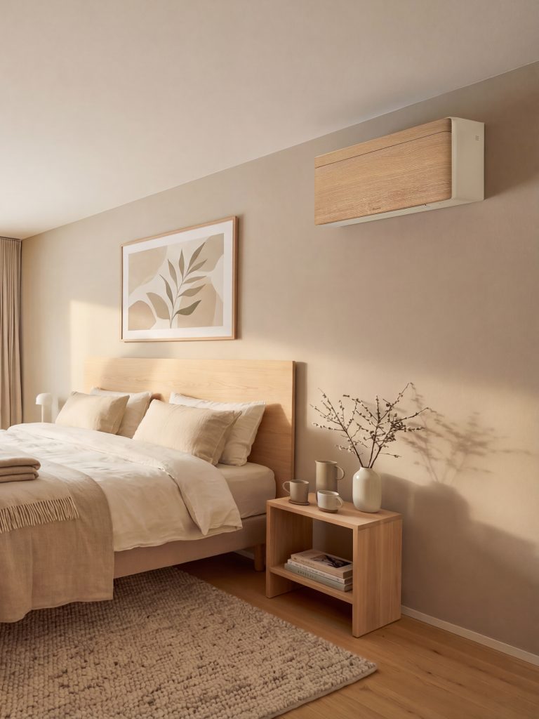 Daikin-airconditioning in een slaapkamer